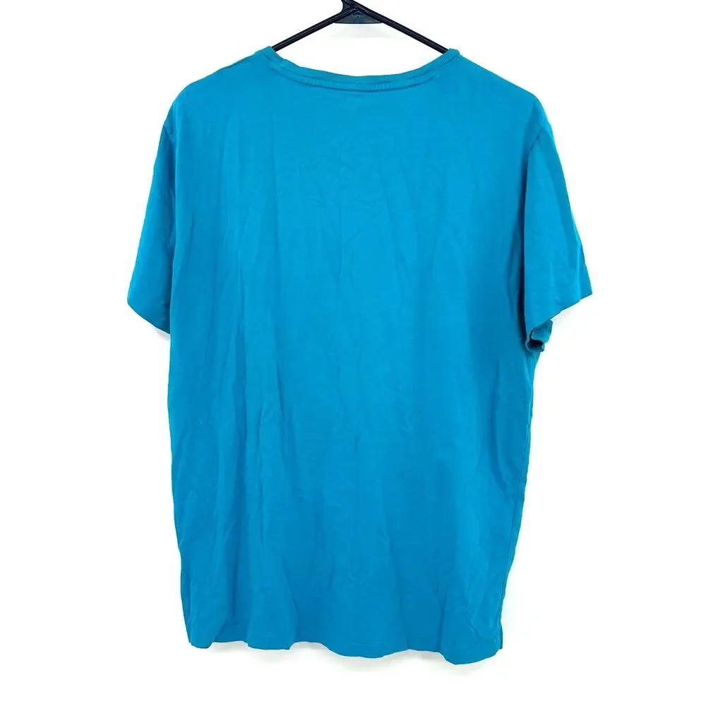 Polo Ralph Lauren Size Large Shirt Aqua Blue Custom Fit Tee Solid Basic Everyday